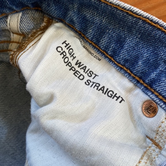 7 for All Mankind High Waist Cropped Straight Jeans 24 - Picture 3 of 6